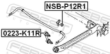 Febest NSB-P12R1 Rear Stabilizer Bar Bush D20