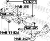 Febest NAB-356 Rear Crossmember Bushing