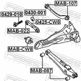 Febest 0429-010 Camber Adjusting Eccentric Bolt