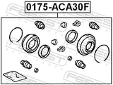 Febest 0175-ACA30F Front Brake Caliper Repair Kit (Set For Two Sides)