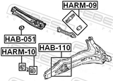 Febest HAB-051 Rear Arm Bushing