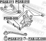 Febest PGAB-011 Bushing, Rear Upper Control Arm