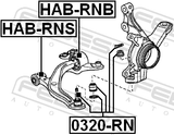 Febest HAB-RNS Front Bushing, Front Control Arm