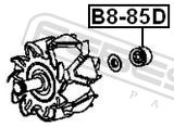 Febest B8-85D Ball Bearing 8X23X14