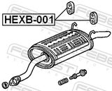 Febest HEXB-001 Exhaust Pipe Support