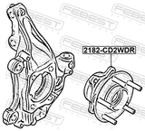 Febest 2182-CD2WDR Rear Wheel Hub