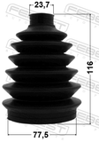 Febest 0417P-CU2 Boot Outer CV Joint Kit Pvc 77.5X116X23.7