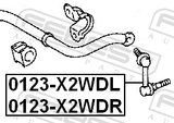 Febest 0123-X2WDR Front Right Stabilizer Link / Sway Bar Link