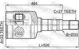 Febest 0211-T31RH Inner CV Joint Right 33X35X27