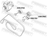 Febest 2390-CREC Belt Tensioner