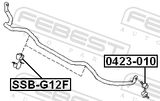 Febest SSB-G12F Front Stabilizer Bar Bush D19