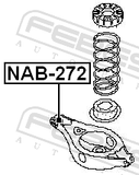 Febest NAB-272 Bushing, Rear Transverse Arm