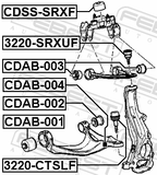 Febest CDAB-003 Bushing, Front Upper Control Arm