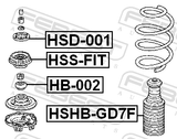 Febest HSHB-GD7F Front Shock Absorber Boot