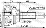 Febest 0110-054 Outer CV Joint 23X58X26