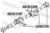Febest MZCB-CX9R Drive Shaft Bearing