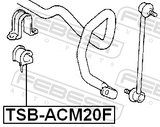 Febest TSB-ACM20F Front Stabilizer Bar Bush D25