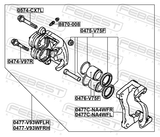 Febest 0477-V93WFLH Front Left Brake Caliper Assembly (With Bracket)