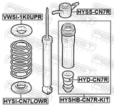 Febest HYSI-CN7LOWR Rear Spring Lower Seat