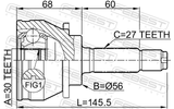 Febest 0810-008 Outer CV Joint 30X56X27