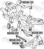 Febest MZMB-030 Differential Mount Bushing