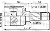 Febest 0511-M2ATLH Inner CV Joint Left 29X35X26