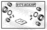 Febest 0175-ACA20F Front Brake Caliper Repair Kit (Set For Two Sides)