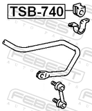 Febest TSB-740 Rear Stabilizer Bar Bush D23