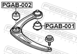 Febest PGAB-002 Front Arm Bushing