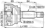 Febest 0410-CW5 Outer CV Joint 35X59.5X28