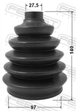 Febest 2917P-DIIIF Boot Outer CV Joint Kit Pvc 97X140X27.5
