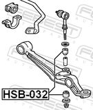 Febest HSB-032 Front Stabilizer Bar Link Bush D13