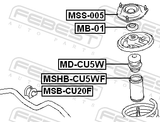 Febest MD-CU5W Front Shock Absorber Jounce Bumper
