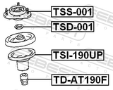 Febest TD-AT190F Front Shock Absorber Jounce Bumper