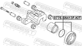 Febest 0776-SN413F-KIT Repair Kit, Front Caliper Piston D51.1