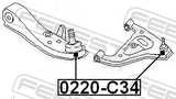 Febest 0220-C34 Ball Joint Front Lower Arm