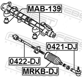 Febest 0422-DJ Steering Tie Rod