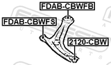 Febest 2120-CBW Ball Joint Front Arm