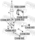 Febest CHAB-003 Rear Trailing Rod Bushing
