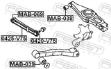 Febest 0420-V75 Ball Joint Rear Arm