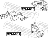 Febest SZM-013 Rear Engine Mount