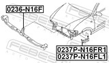 Febest 0237P-N16FR1 Retainer Front Bumper Right