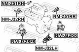Febest NM-J32RFR Front Engine Mount (Hydro)