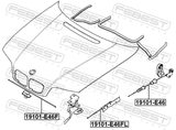 Febest 19101-E46 Cable Assembly Hood Lock Control