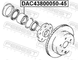 Febest DAC43800050-45 Rear Wheel Bearing 43X80X50X45