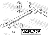 Febest NAB-225 Rear Leaf Spring Bushing