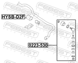 Febest HYSB-D2F Front Stabilizer Bar Bush D24.8