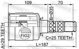 Febest 0811-B9 Inner CV Joint 29X35X25
