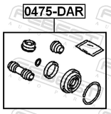 Febest 0475-DAR Rear Brake Caliper Repair Kit (Set For One Side)