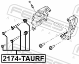 Febest 2174-TAURF Front Caliper Slide Pin Kit